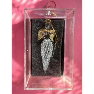 Unique Treasures‎ Hand Spun Glass Angel Christmas Ornament With Case